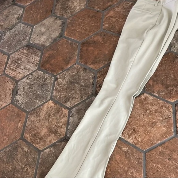 Elegant Cream Flared Women's Pants - Picture 2 of 2